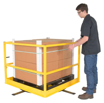 Vestil MEZZ-R5-4848 rotating mezzanine safety gate system shown from an alternate angle