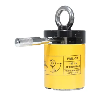 Vestil Steel Magnetic Lifter Cylindrical 3-1/2 x 6-7/8 x6-7/8 100 Lb. Capacity Yellow