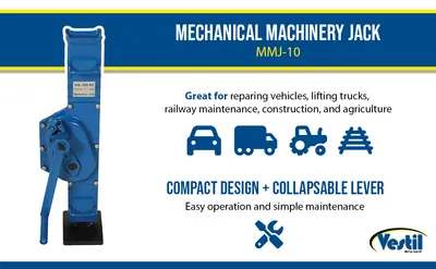 Vestil MMJ-10 mechanical machinery jack feature highlights