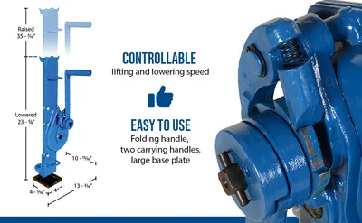 Vestil MMJ-3 mechanical machinery jack feature highlights