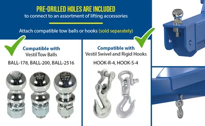 Vestil MPLA-58-3000 "skid loader" multi-purpose lifting attachment feature highlights