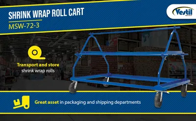 Vestil MSW-72-3 shrink wrap cart feature highlights