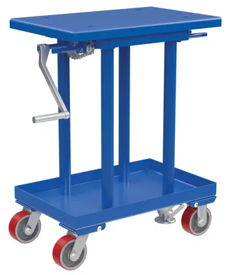 Vestil Steel High Profile Mechanical Post Table 18 in X 28 in 1000 lb Capacity Blue