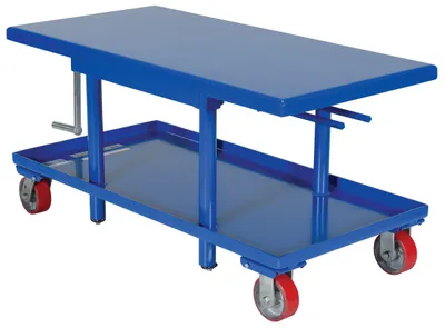 Vestil Steel Low Profile Post Table 24 In. x 48 In. 2000 Lb. Capacity Blue