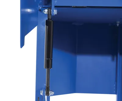 Vestil MTC-PNU-55 pneumatic trash (55 gallon drum) compactor shown from an alternate angle