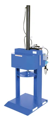 Vestil Steel Pneumatic Trash Compactor 55 Gallon 68 PSI Compaction Force Blue