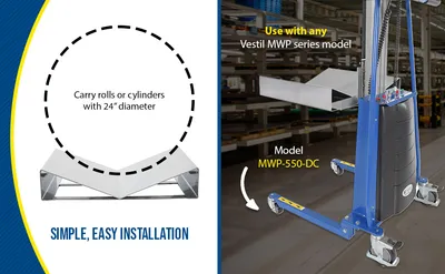 Vestil MWP-VBLK manual & dc work positioner feature highlights