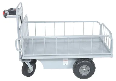 Vestil OROAD-1000 off-road traction drive powered cart shown from an alternate angle