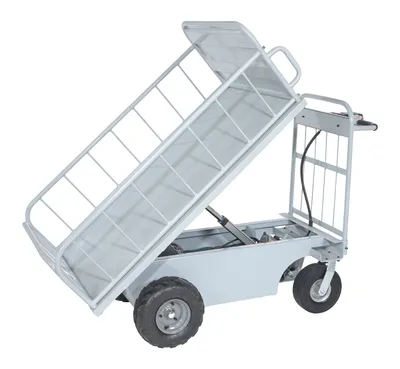 Vestil Steel Off-Road Tilting Traction Drive Cart 500 Lb. Rough Terrain Capacity Gray