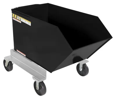 Vestil Steel Portable Tilting Hopper 1/2 Cubic Yard 2,000 Lb. Capacity Black