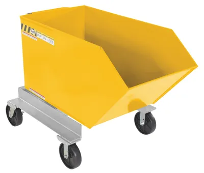 Vestil Steel Portable Tilting Hopper 1/2 Cubic Yard 2,000 Lb. Capacity Yellow