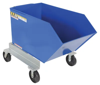 Vestil Steel Portable Tilting Hopper 3/4 Cubic Yard 2,000 Lb. Capacity Blue