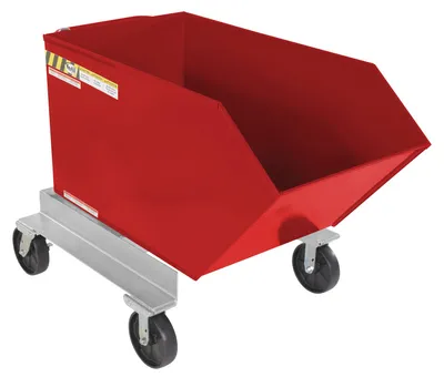 Vestil Steel Portable Tilting Hopper 3/4 Cubic Yard 2,000 Lb. Capacity Red