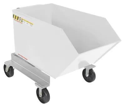 Vestil Steel Portable Tilting Hopper 3/4 Cubic Yard 2,000 Lb. Capacity White