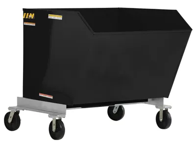 Vestil Steel Portable Tilting Hopper 1-1/2 Cubic Yard 2,000 Lb. Capacity Black