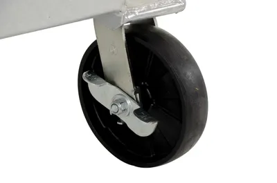 Vestil P-HOP-1.5 portable steel hopper shown from an alternate angle