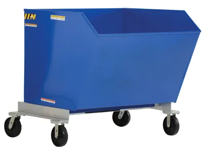 Vestil Steel Portable Tilting Hopper 1-1/2 Cubic Yard 2,000 Lb. Capacity Blue