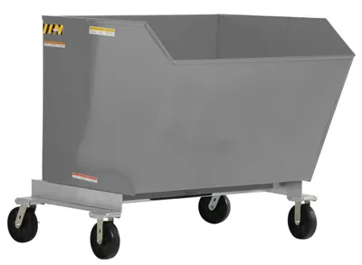 Vestil Steel Portable Tilting Hopper 1-1/2 Cubic Yard 2,000 Lb. Capacity Gray Semi Gloss