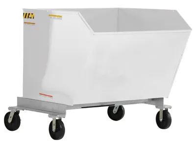 Vestil Steel Portable Tilting Hopper 1-1/2 Cubic Yard 2,000 Lb. Capacity White