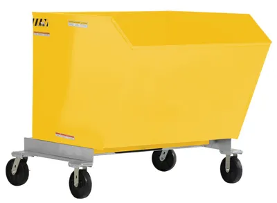 Vestil Steel Portable Tilting Hopper 1-1/2 Cubic Yard 2,000 Lb. Capacity Yellow