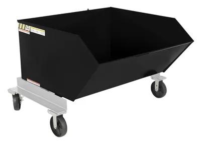 Vestil Steel Portable Tilting Hopper 1 Cubic Yard 2,000 Lb. Capacity Black