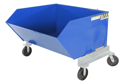 Vestil P-HOP-1 portable steel hopper shown from an alternate angle