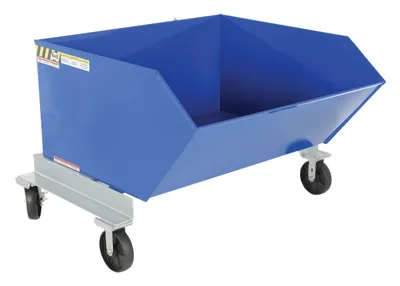 Vestil Steel Portable Tilting Hopper 1 Cubic Yard 2,000 Lb. Capacity Blue