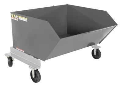 Vestil Steel Portable Tilting Hopper 1 Cubic Yard 2,000 Lb. Capacity Gray Semi Gloss