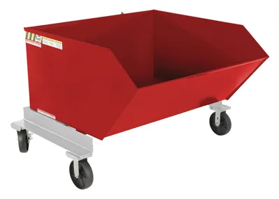 Vestil Steel Portable Tilting Hopper 1 Cubic Yard 2,000 Lb. Capacity Red