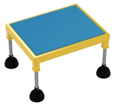 Vestil Steel Portable Adjustable Height Worker Stand High Ergonomic Deck 26-1/2 In. x 21-1/2 In. x 11-1/2 In. 500 Lb. Capacity Yellow