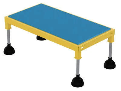Vestil Steel Portable Adjustable Height Worker Stand High Ergonomic Deck 38-1/2 In. x 21-1/2 In. x 11-1/2 In. 500 Lb. Capacity Yellow