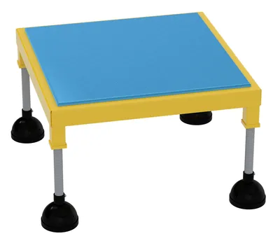 Vestil Steel Portable Adjustable Height Worker Stand High Ergonomic Deck 26-1/2 In. x 26-1/2 In. x 11-1/2 In. 500 Lb. Capacity Yellow