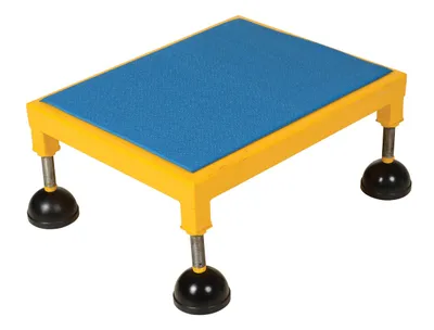 Vestil Steel Portable Adjustable Height Worker Stand Low Ergonomic Deck 26-1/2 In. x 21-1/2 In. x 8-3/4 In. 500 Lb. Capacity Yellow