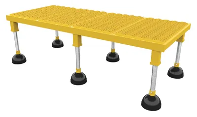Vestil Steel Portable Adjustable Height Grip Strut Worker Stand High 47-11/16 In. x 21-3/4 In. x 11-1/2 In. 500 Lb. Capacity Yellow