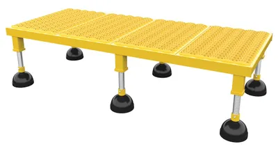 Vestil Steel Portable Adjustable Height Grip Strut Worker Stand Low 47-11/16 In. x 21-3/4 In. x 8-3/4 In. 500 Lb. Capacity Yellow