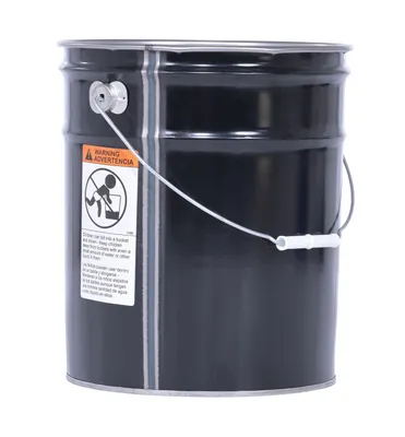 Vestil PAIL-STL-RI pail shown from an alternate angle