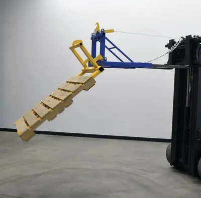 Vestil Steel Pallet Dumper/Retainer 52 In. Long Forks 2000 Lb. Capacity Blue