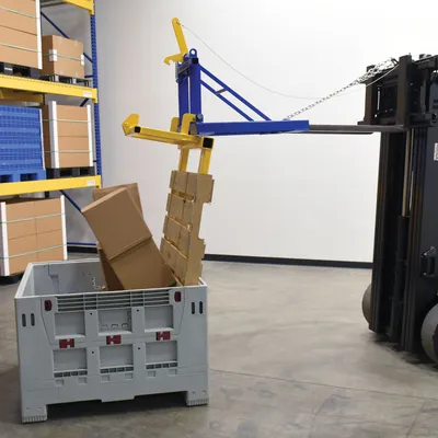Vestil PAL-D/R pallet dumper retainer shown from an alternate angle