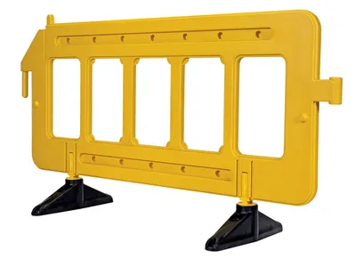 Vestil PBAR-72-Y plastic barrier shown from an alternate angle