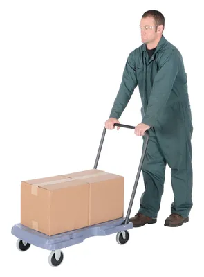 Vestil PC-25 versatile platform trucks with fold down handle shown from an alternate angle