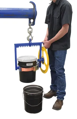 Vestil PCT-5 hoist mounted pail carrier rotator shown from an alternate angle