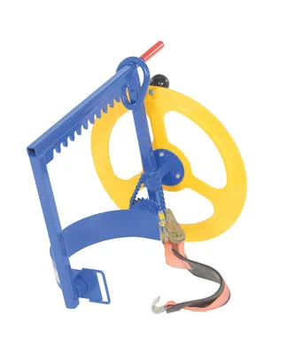 Vestil Steel Manual Overhead Pail Dispenser 22-3/4 In. x 17 In. x 20-5/8 In. 200 Lb. Capacity Blue and Yellow