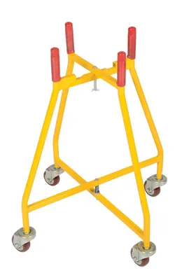Vestil Steel Ergonomic Elevated Bucket and Pail Dolly 29-3/8 In. x 29-3/8 In. x 32-1/8 In. 100 Lb. Capacity Yellow