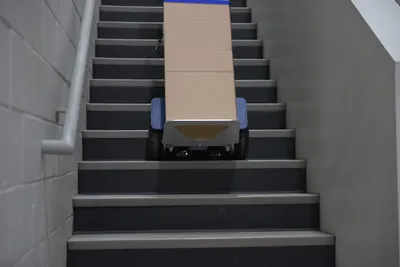 Vestil PDSC-350-62 powered stair climber shown from an alternate angle