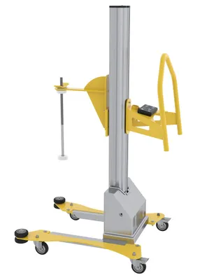 Vestil Aluminum Quick Lift DC Powered Pallet Stretch Wrap Machine 72 In. Maximum Wrap Length Yellow