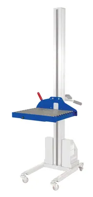 Vestil PEL-CONV powered quick lift shown from an alternate angle