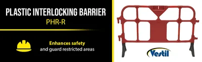 Vestil PHR-R plastic interlocking barrier feature highlights