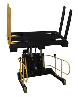 Vestil Steel Portable Pallet Inverter 32 In. to 76 In Fork Opening 3000 Lb. Capacity Yellow/Black