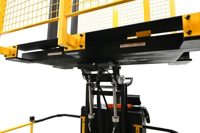 Vestil PI-P-SL-3276-PRSR portable pallet inverter shown from an alternate angle
