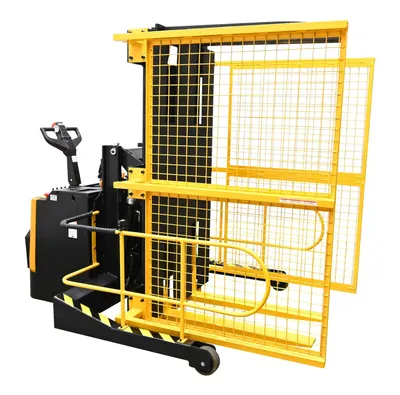 Vestil Steel Portable Pallet Inverter With Cage 32 In. to 76 In Fork Opening 3,000 Lb. Capacity Yellow/Black